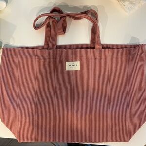 Sezane never used corduroy blush pink tote